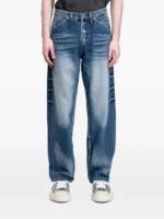 Faded effect wide legs jean