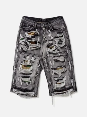 Hell Camo Denim Shorts