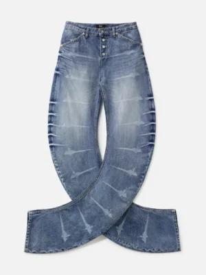 Laser Washed Parkour Denim Pant