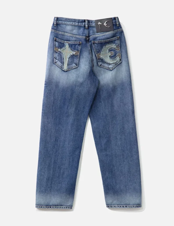 TC Bone Leather Denim Pant back