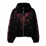 THUG CLUB Dragon Stud Zip-Up Hoodie