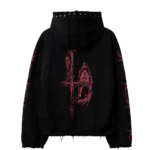 THUG CLUB Dragon Stud Zip-Up Hoodie back