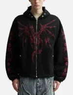 THUG CLUB Dragon Stud Zip-Up Hoodie front