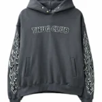 THUG CLUB Leather Flame Hoodie