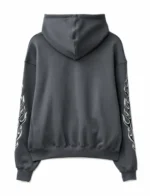 THUG CLUB Leather Flame Hoodie back