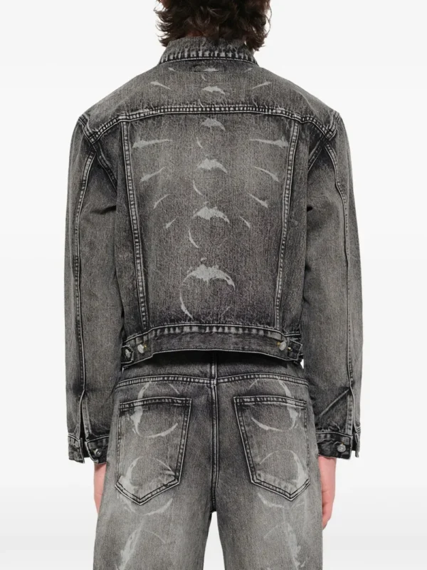 THUG CLUB TC Spine laser denim jacket back