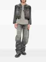 THUG CLUB TC Spine laser denim jacket front