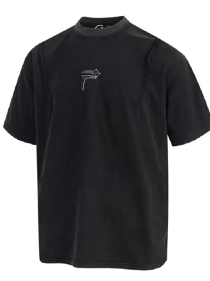 Thug Club Black Distressed T Shirt With Minimalist Design