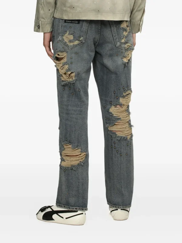 Thug Club distressed studded jeans back